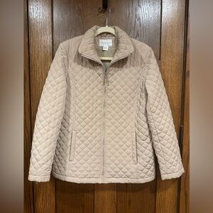 Worthington - Quilted Lined Jacket for Women. Size M, Color: Beige